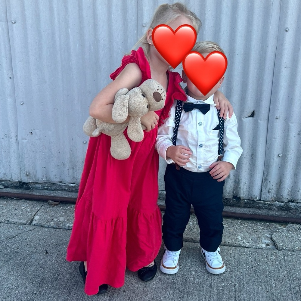 4T Girls Red Dress with Bow